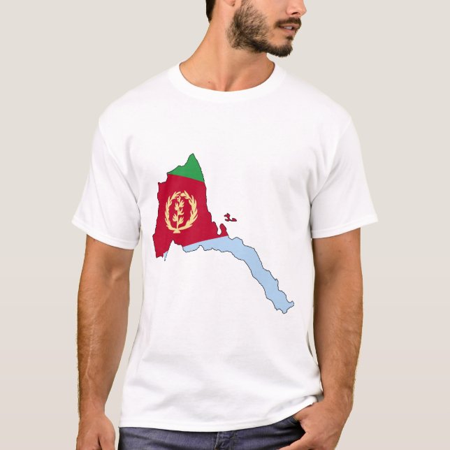 Camiseta Mapa da bandeira de Eritrea (Frente)