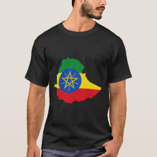 Camiseta Mapa da bandeira de Etiópia