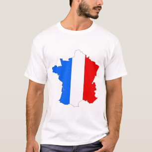 Camiseta Mapa da bandeira de France