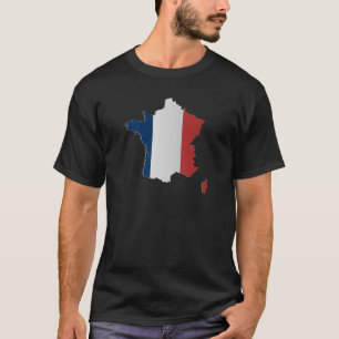 Camiseta Mapa da bandeira de France