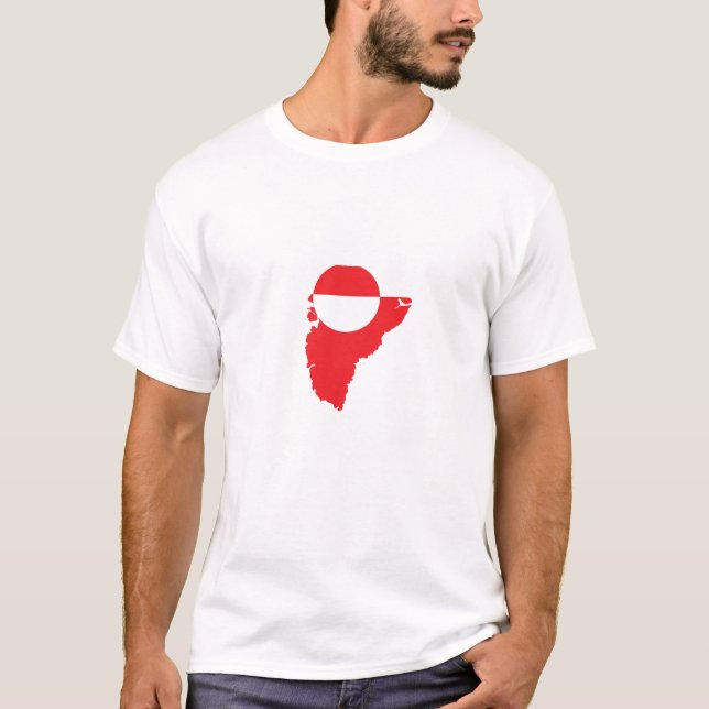 Camiseta Mapa da bandeira de Greenland (Frente)
