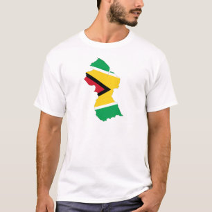 Camiseta Mapa da bandeira de Guyana