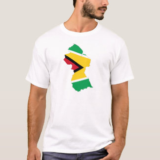 Camiseta Mapa da bandeira de Guyana