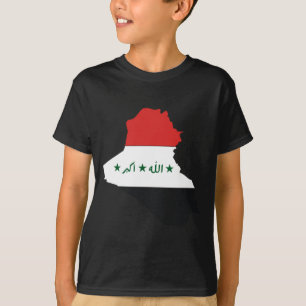 Camiseta Mapa da bandeira de Iraque