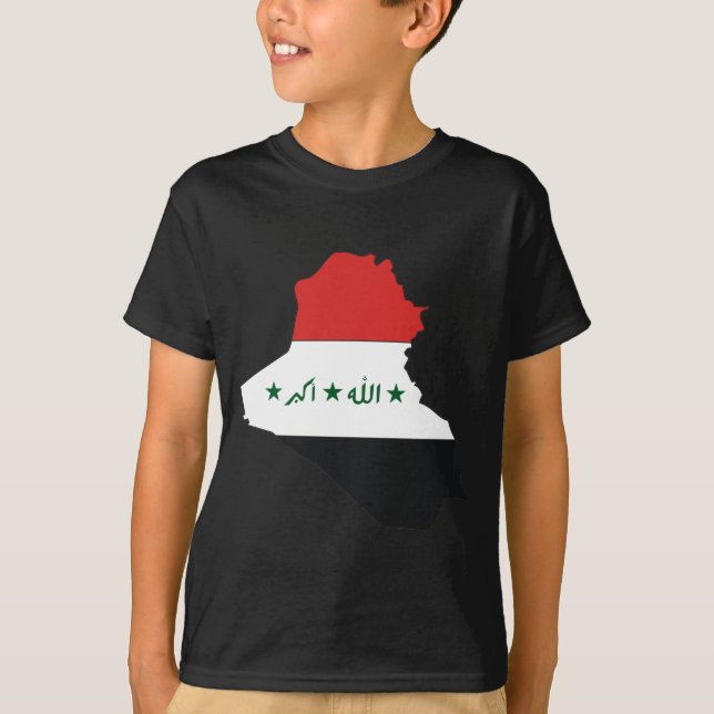Camiseta Mapa da bandeira de Iraque (Frente)