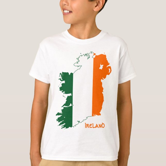 Camiseta Mapa da bandeira de Ireland (Frente)