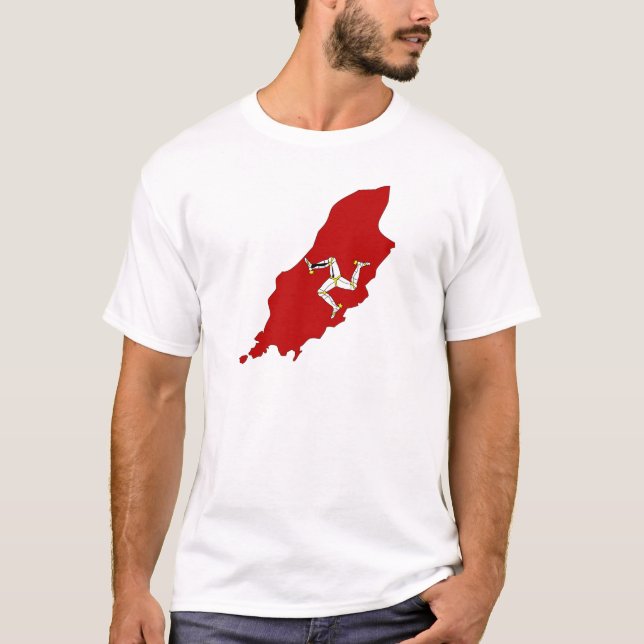 Camiseta Mapa da bandeira de Isleofman (Frente)