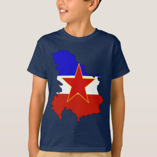 Camiseta Mapa da bandeira de Jugoslávia