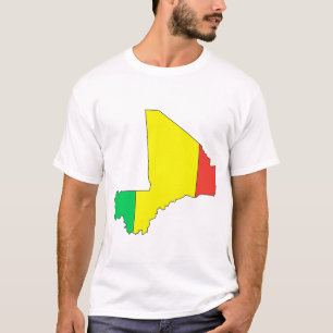 Camiseta Mapa da bandeira de Mali