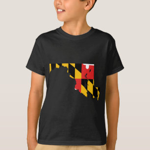 Camiseta Mapa da bandeira de Maryland