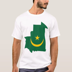 Camiseta Mapa da bandeira de Mauritânia