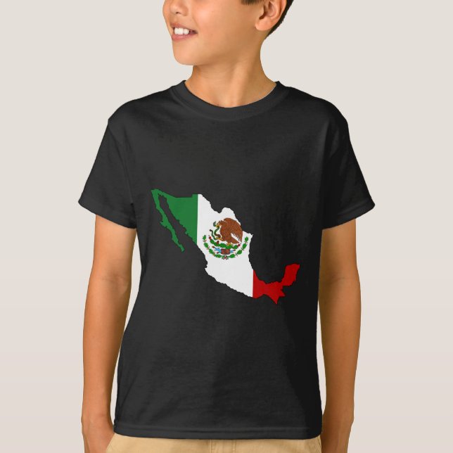 Camiseta Mapa da bandeira de México (Frente)