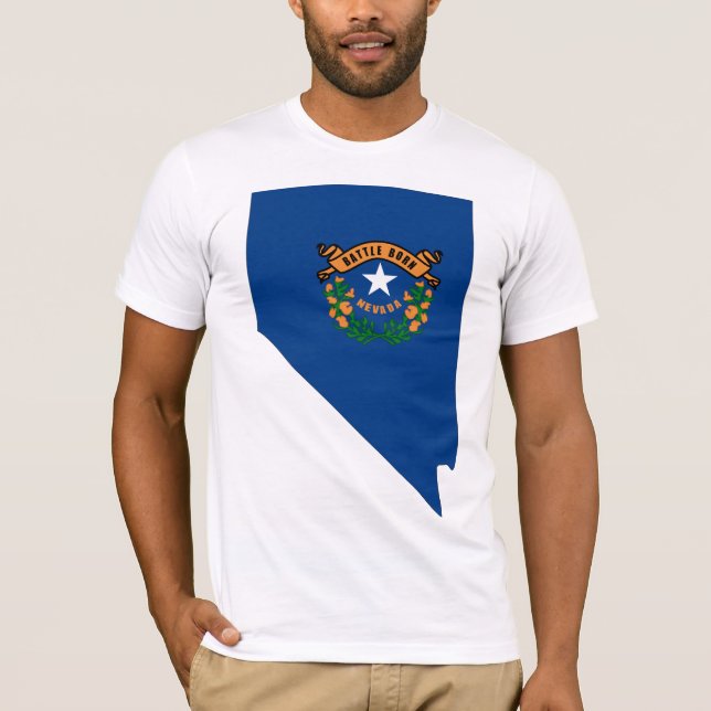 Camiseta Mapa da bandeira de Nevada (Frente)
