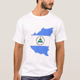 Camiseta Mapa da bandeira de Nicarágua