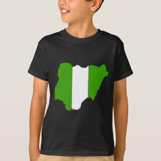 Camiseta Mapa da bandeira de Nigéria