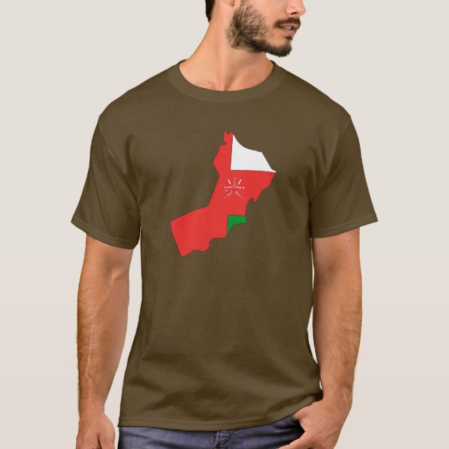 Camiseta Mapa da bandeira de Oman (Frente)