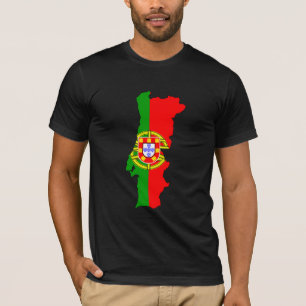 Camiseta Mapa da bandeira de Portugal sem redução