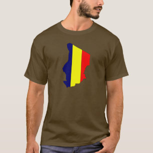 Camiseta Mapa da bandeira de República do Tchad