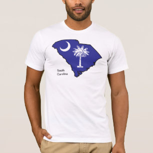 Camiseta Mapa da bandeira de South Carolina
