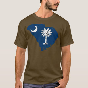 Camiseta Mapa da bandeira de South Carolina