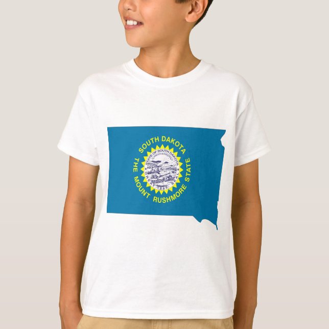 Camiseta Mapa da bandeira de South Dakota (Frente)