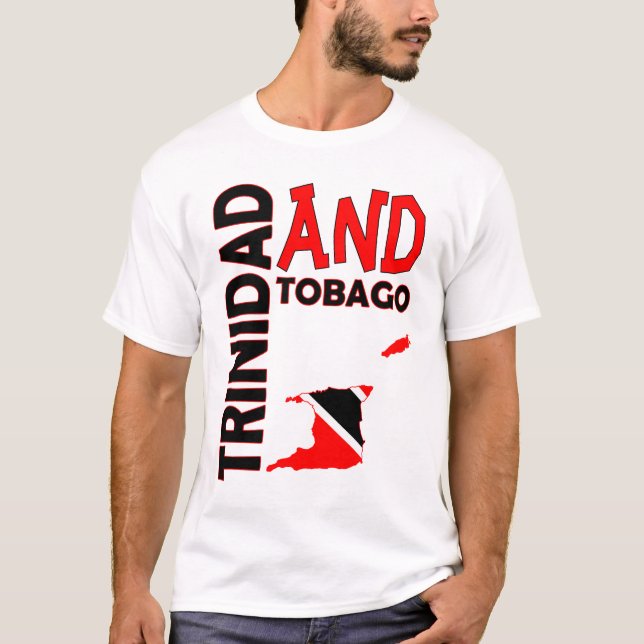 Camiseta Mapa da bandeira de Trinidad and Tobago (Frente)