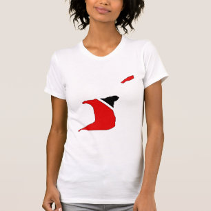 Camiseta Mapa da bandeira de Trinidad Tobago sem redução