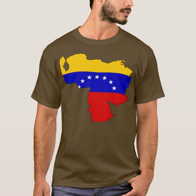 Camiseta Mapa da bandeira de Venezuela (Frente)