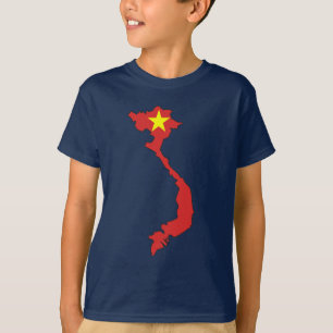 Camiseta Mapa da bandeira de Vietnam
