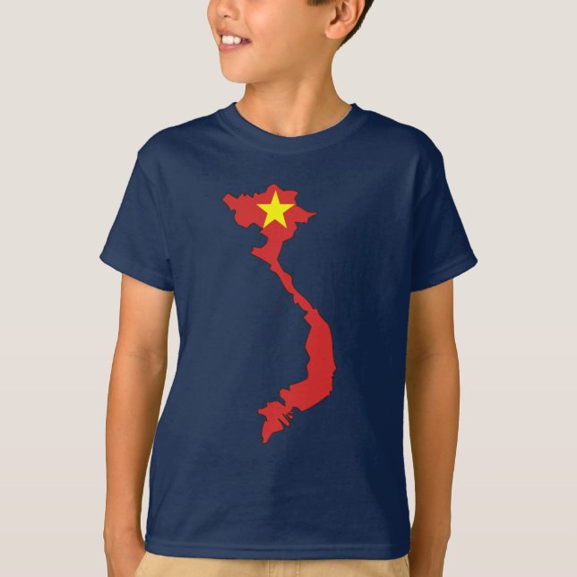 Camiseta Mapa da bandeira de Vietnam (Frente)