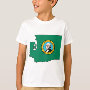 Camiseta Mapa da bandeira de Washington