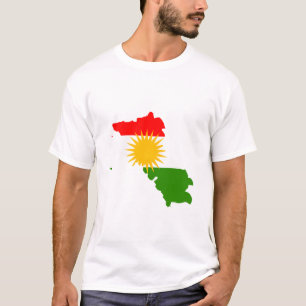 Camiseta Mapa da bandeira do Curdistão
