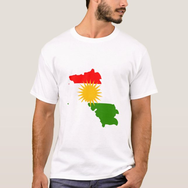 Camiseta Mapa da bandeira do Curdistão (Frente)