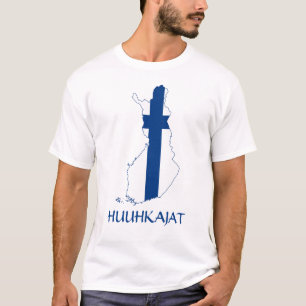 Camiseta Mapa da bandeira do diafragma finlandês Huuhkajat