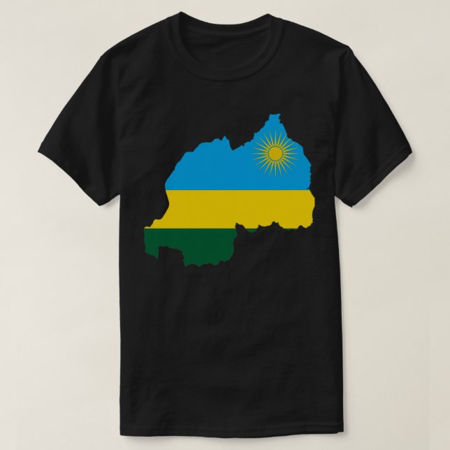 Camiseta Mapa da bandeira do Ruanda (Frente do Design)