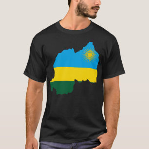 Camiseta Mapa da bandeira do Ruanda