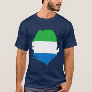 Camiseta Mapa da bandeira do Sierra Leone