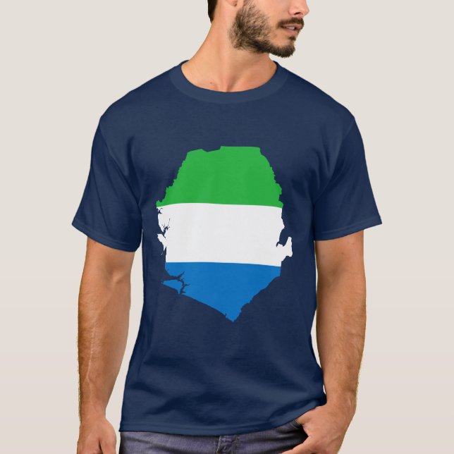 Camiseta Mapa da bandeira do Sierra Leone (Frente)