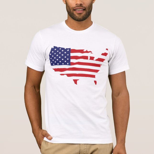 Camiseta Mapa da bandeira dos EUA (Frente)