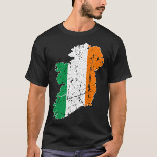 Camiseta Mapa da bandeira irlandesa Souvenir afligiu adulto