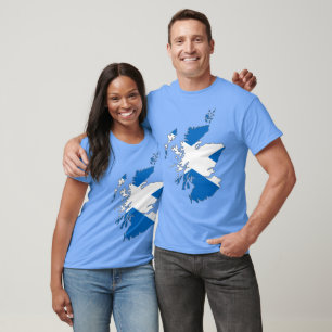 Camiseta Mapa da Bandeira Saltire do Fã de Rugby da Escócia