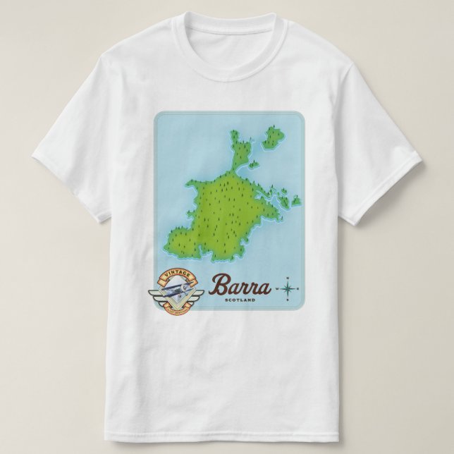 Camiseta Mapa da Barra Escócia (Frente do Design)