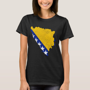 Camiseta Mapa da Bósnia-Herzegovina do Orgulho da Bandeira