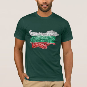 Camiseta Mapa da Bulgária Cores da Bandeira