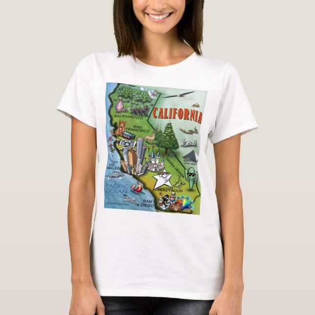 Camiseta Mapa da Califórnia (Frente)