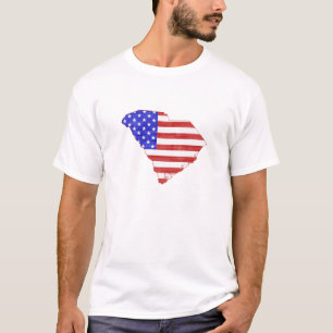 Camiseta Mapa da Carolina do Sul modelou Patriótico de Ban
