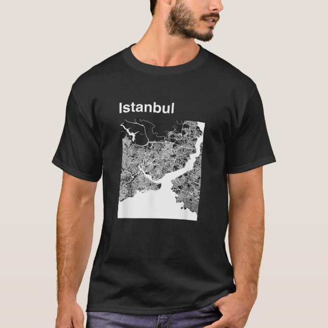 Camiseta Mapa da Cidade Clássica de Istambul Turquia (Frente)