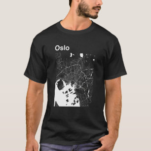 Camiseta Mapa da Cidade Clássica de Oslo Noruega