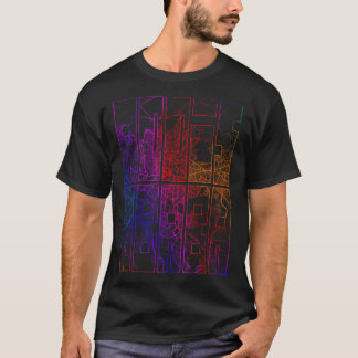 Camiseta Mapa da Cidade de Adis Abeba da Etiópia Colorido