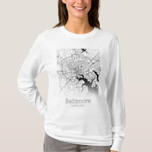 Camiseta Mapa da cidade de Baltimore